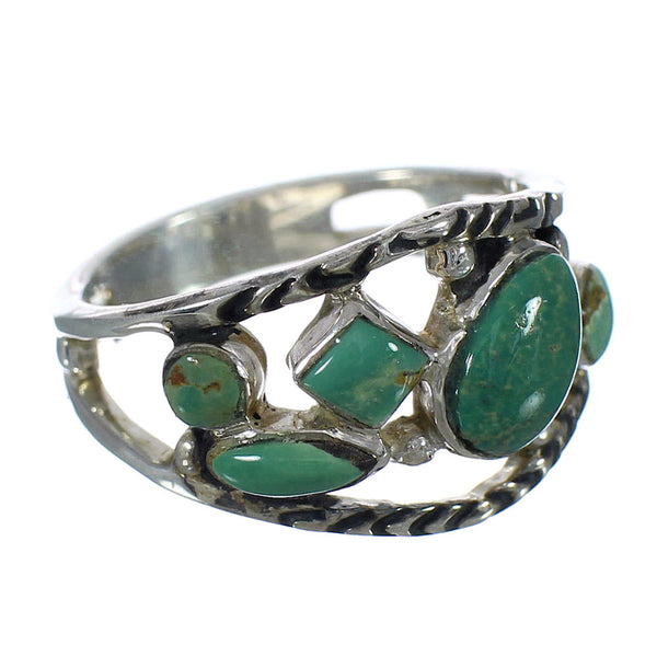 Turquoise And Sterling Silver Southwest Ring Size 8-1/2 YX92696